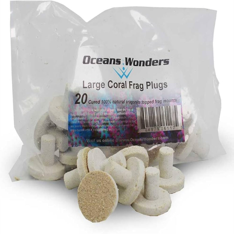 Oceans Wonders Large Coral Frag Plugs - 20 Piece