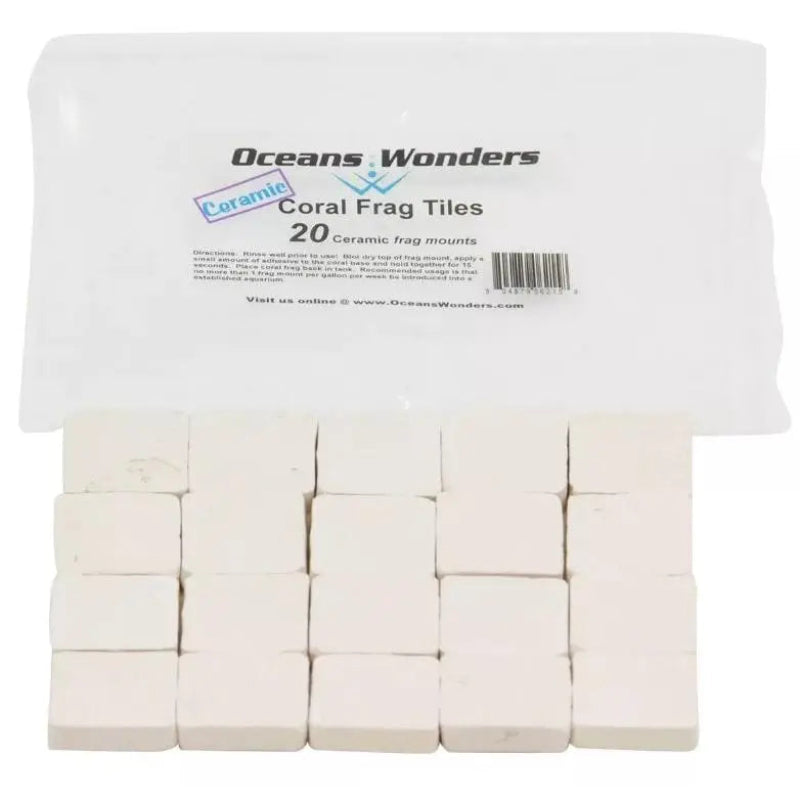 Oceans Wonders Ceramic Coral Frag Tiles - 20 Piece