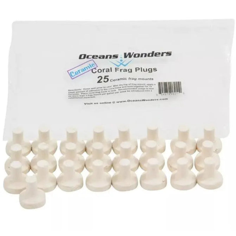 Oceans Wonders Ceramic Coral Frag Plugs - 25 Piece